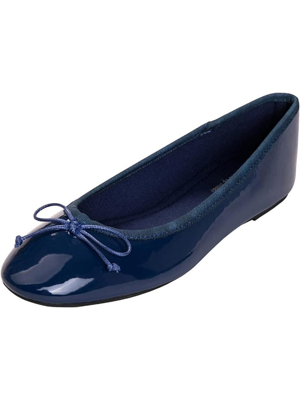 Women's Royal Blue Memory Foam Cushion Insock Pointed Toe Patent Ballet Flats